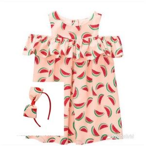 Janie and Jack Watermelon Dress & Headband